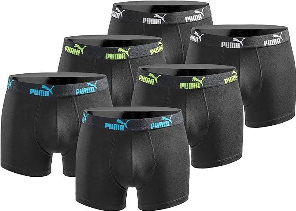 Boxer Puma Herren Boxershorts 6er-Pack schwarz combo schwarz l.