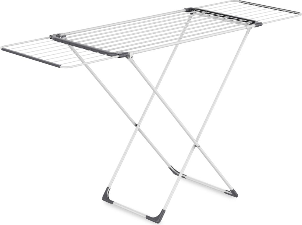 3.12 Wäscheständer ausziehbar 18m - ca. 108 / 178 x 55 x 95 cm - Wäschetrockner klappbar in weiß / grau