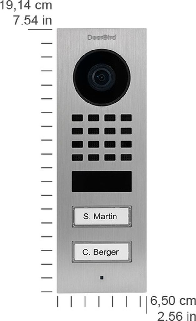 DoorBird D1102V IP Vid. Türst. V4A Edels. 2 Ruftasten Aufputz