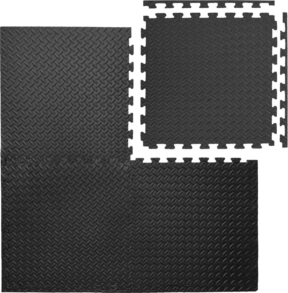 Tapis de sol emboîtable noir 20mm lot de 4 dalles fitness