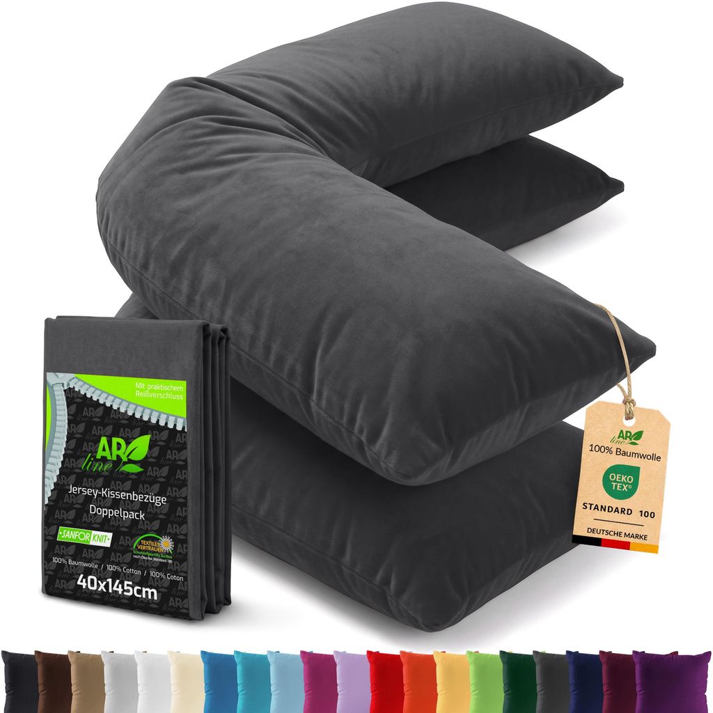 AR Line 2er Pack Jersey Kissenbezüge 40x145 Baumwolle – Produktbild 
