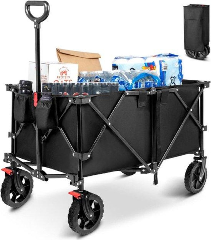 Klappbarer Transportwagen 200L 100kg XL mit Regenschutz