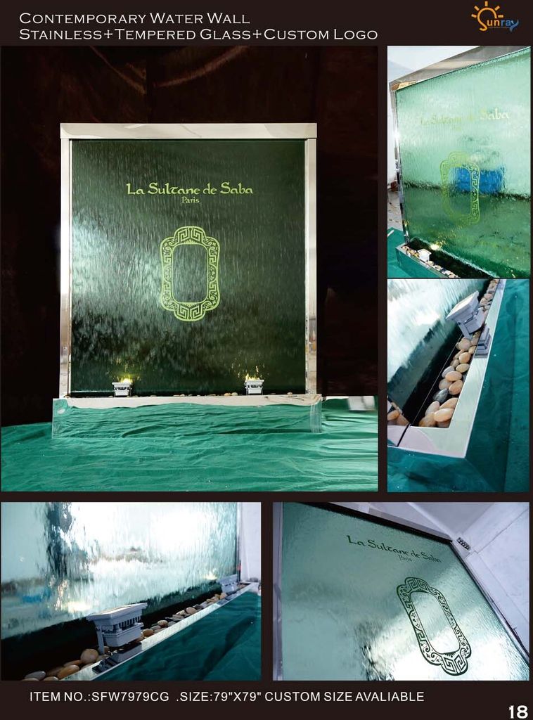 wasserwand Wassersäule Wasserfall Led Trennwand Luxus Design Einrichtung Metall