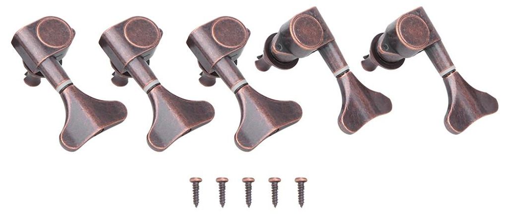 Roter Kupfer-Fischschwanzschlüssel für E-Bassgitarre, Drehschlüssel-Set 3L2R, Basszubehör