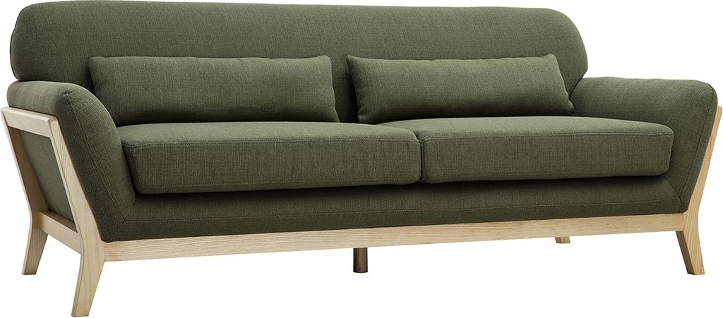 Miliboo - Sofa skandinavisch 3 Plätze Khaki YOKO