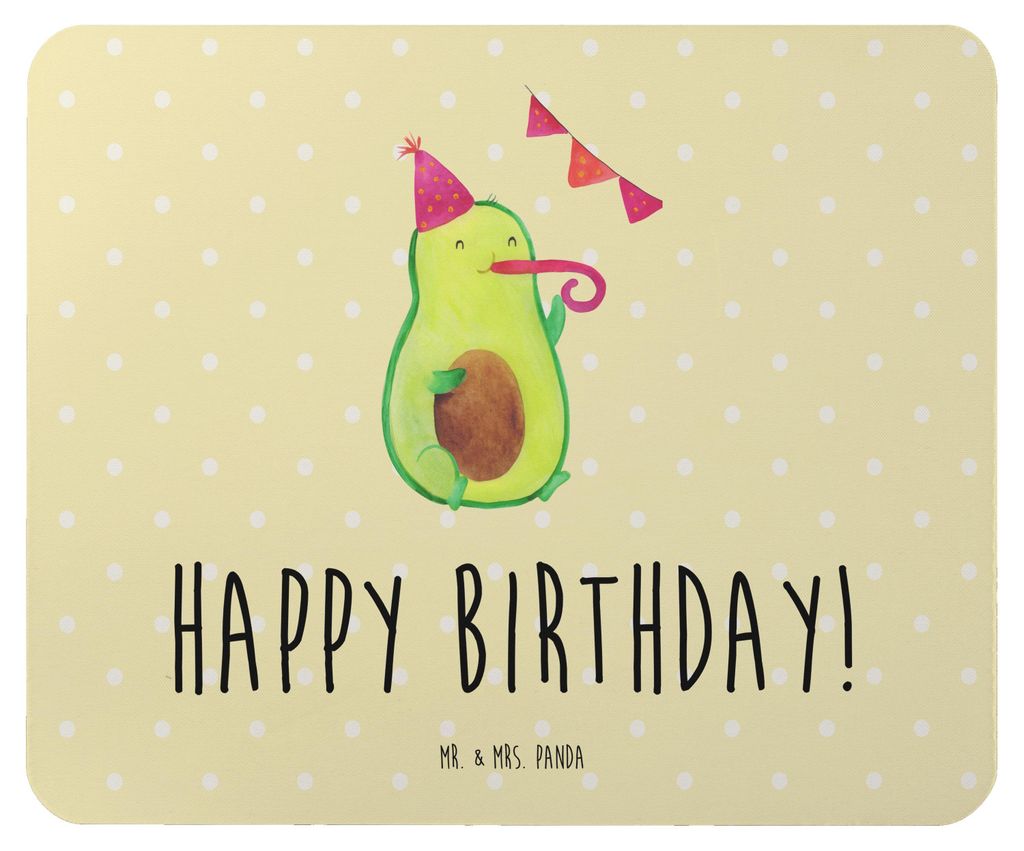 Mr. & Mrs. Panda Mousepad Avocado Geburtstag - Gelb Pastell - Geschenk, Feier, mousematte, Happy Birthday, Mauspad, Party, Alles Gute, laptop, Mous...