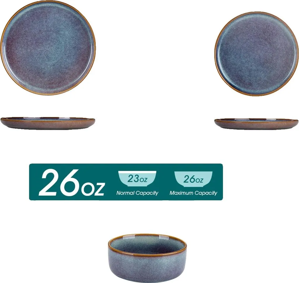 Set de vaisselle 12 pièces design unique émaillé en céramique durable