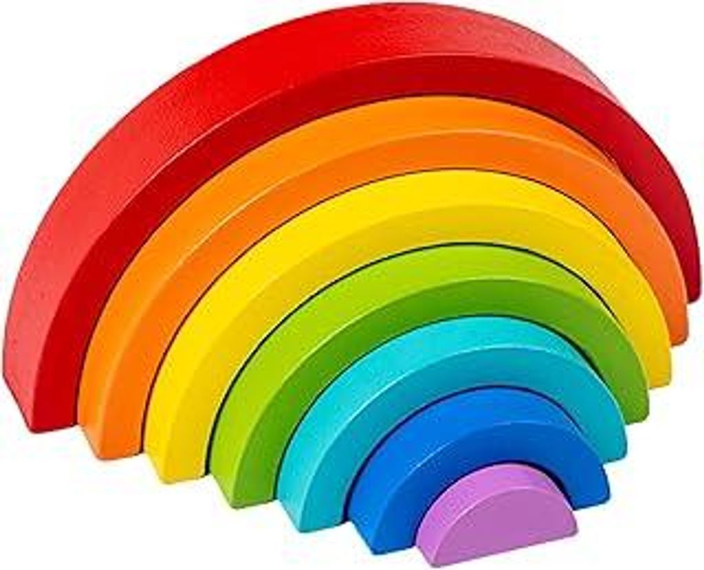 Holz Regenbogen Montessori-Bausteine - Stapel Baby Pastell