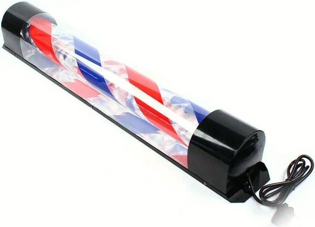 Palo Barbiere Luminoso 90cm Insegna Girevole LED per Esterni