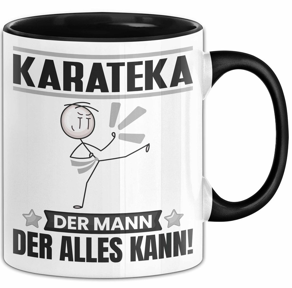 Karateka Tasse Geschenk für Karateka Der Mann Der Alles Kann Geschenkidee zum Geburtstag (Schwarz)