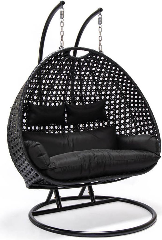 HOME DELUXE - Hängesessel TWIN - Schwarz, Höhe 195 cm - Produktbild 