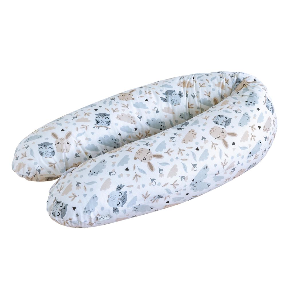 100%  Baumwolle Stillkissen HASE Beige 170 cm M/L Kissen Produktbild 
