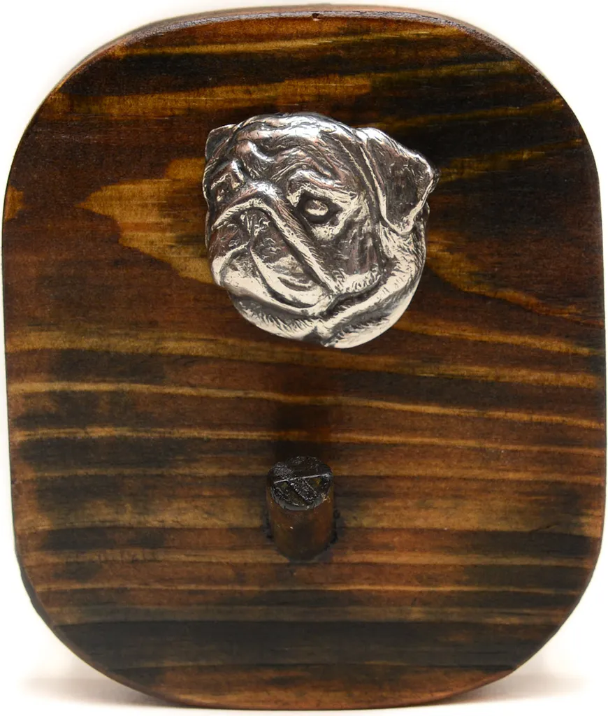 Art-Dog Carlino: Portaguinzaglio di Lusso in Argento e Legno di Pino