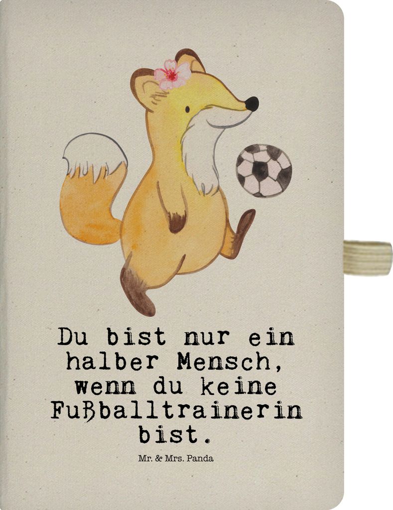 Mr. & Mrs. Panda Reisetagebuch Fußballtrainerin Herz - Transparent - Geschenk, Spruch, Notizheft, Adressbuch, Glücksbringer, Tagebuch, Lustig, no...