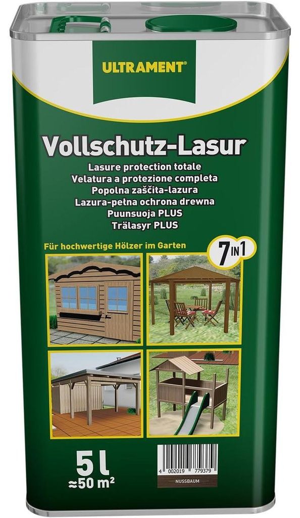 Ultrament Vollschutz-Lasur 7-in-1, Nussbaum, 5 Liter - Produktbild 