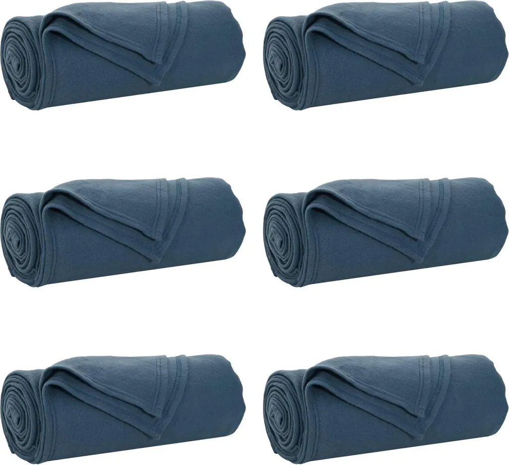 vidaXL Coperte 6 pezzi blu navy 200 x 150 cm in pile