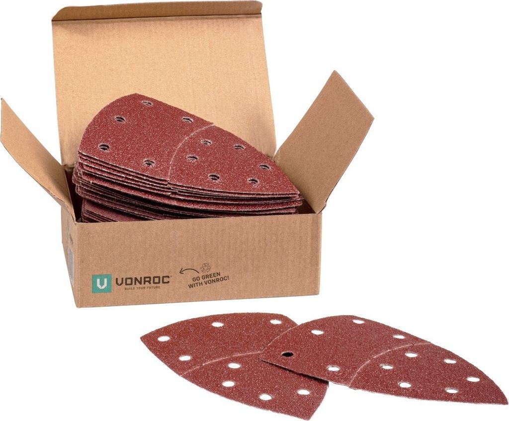 Vonroc Schleifpapierset 50 Stück - Für Schleifmaschinen und Produktbild 