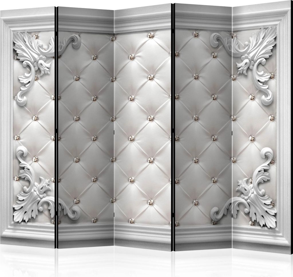 5-teiliger Einseitiger Vlies Paravent - Quilted Leather II 225x172 cm Muster f-B-0176-z-c