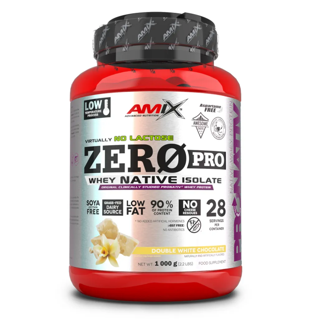 ZeroPro Protein Double Chocolat Blanc 1000g sans Sucre ni Lactose Whey