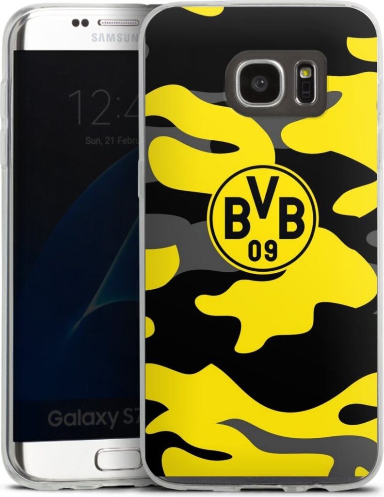 DeinDesign Slim Hülle für Samsung Galaxy S7 Edge Silikon Case Ultra Dünn Handyhülle BVB Borussia Dortmund Fanartikel