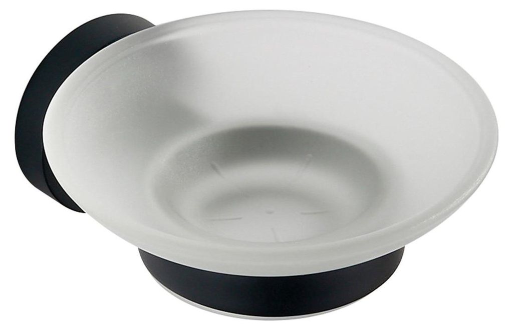 Aqualine SAMBA Seifenschale, Milchglas, Schwarz matt Produktbild 