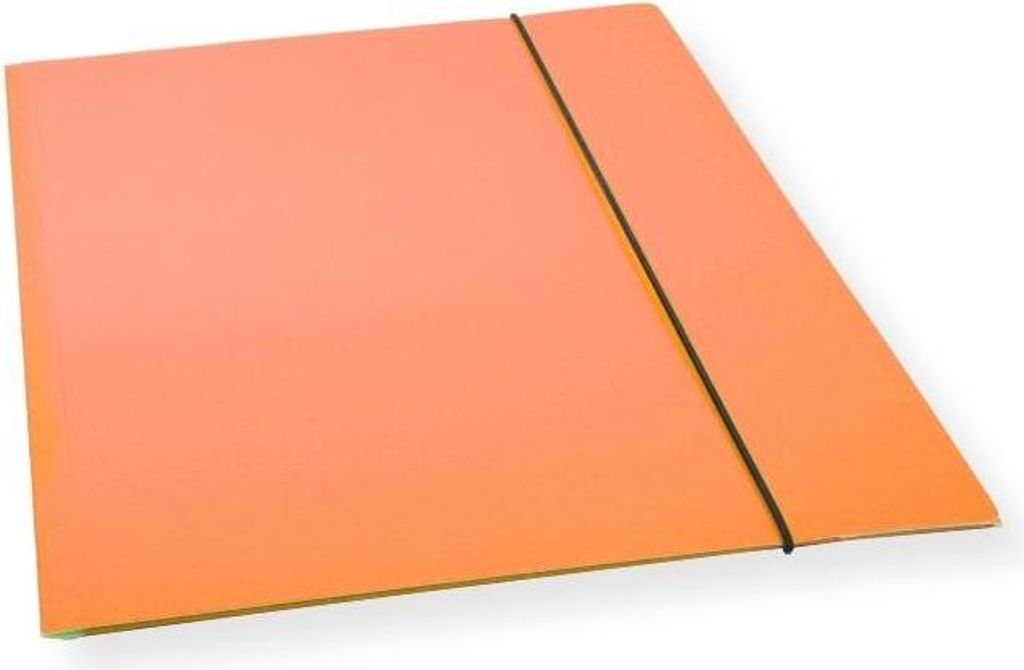 A4-Mappe mit Gummiband, orange lackiert. 300 g/m² (10 Stück) – Penword