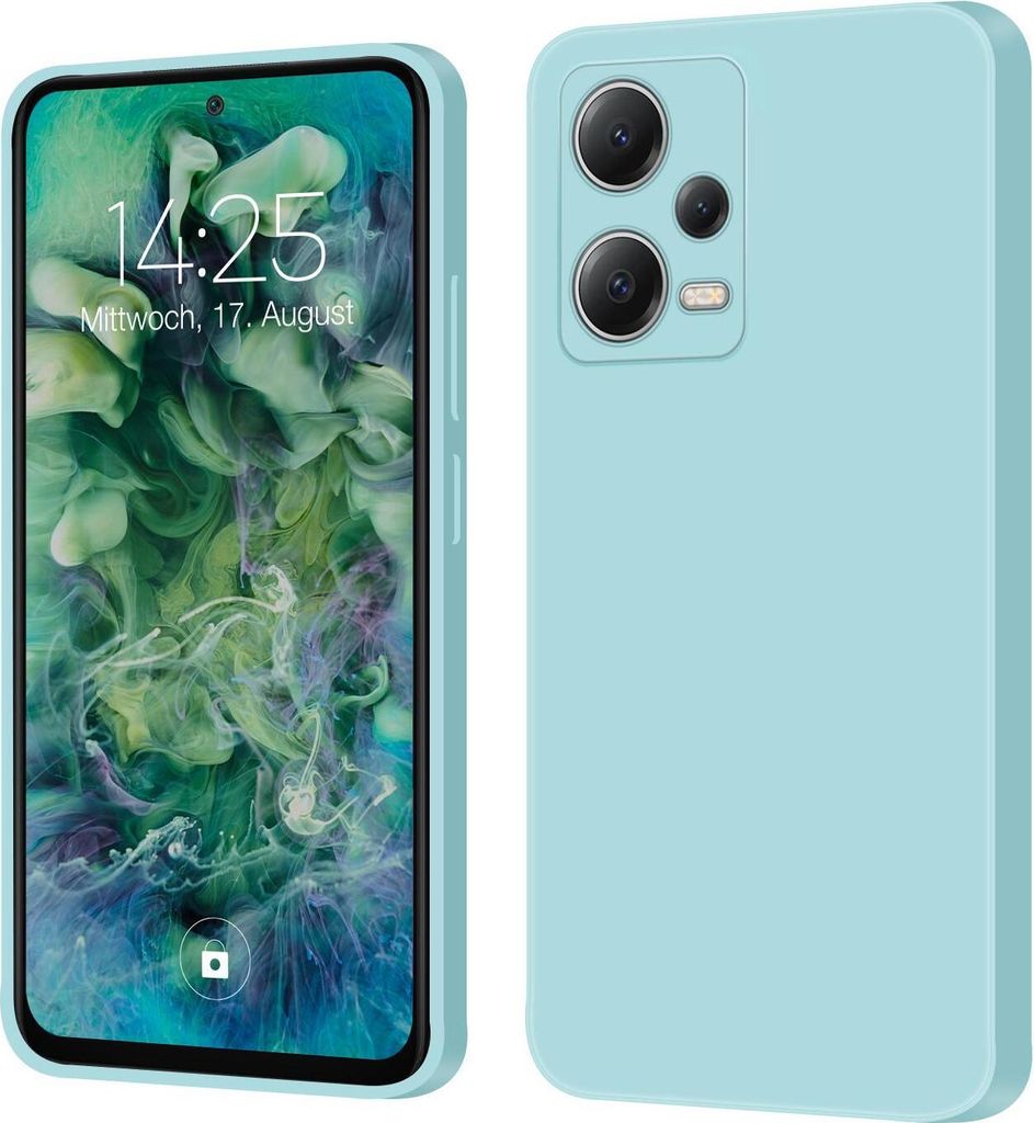 Hülle für Xiaomi Redmi Note 12 Pro+ Plus 5G Case Cover Bumper Silikon Softgrip Schutzhülle Farbe: Hellblau