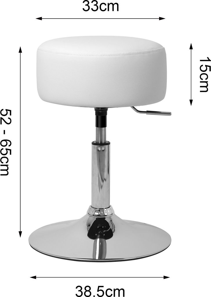 ML-Design Schminkhocker Weiß Ø 33cm, aus Stahl mit Produktbild 4