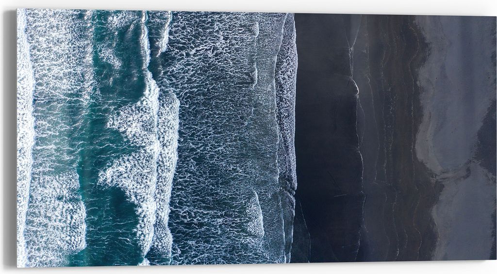 DEQORI Glasbild Echtglas 60x30 cm 'Meereskontraste' Wandbild Bild modern Deko