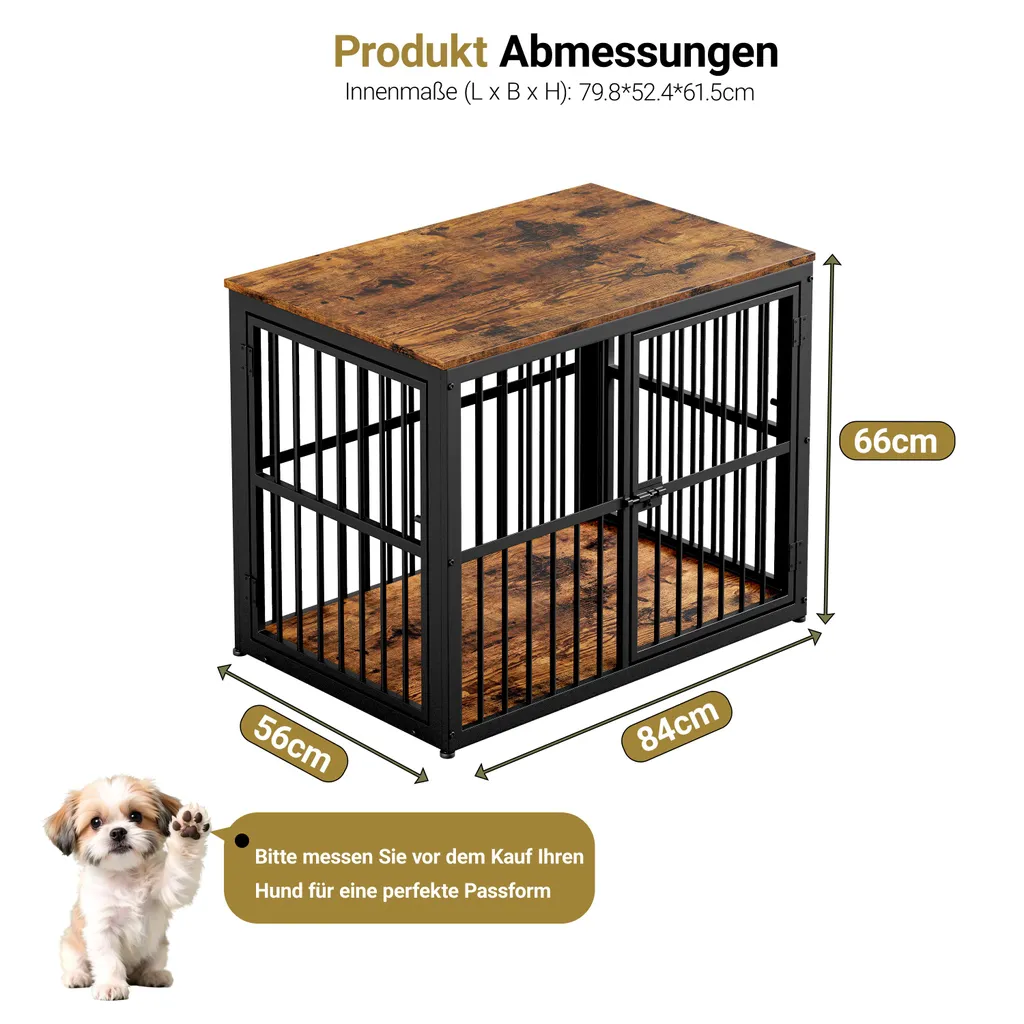 Meuble Cage Chien pour Salon - Solution de Couchage Décorative 84cm - 3