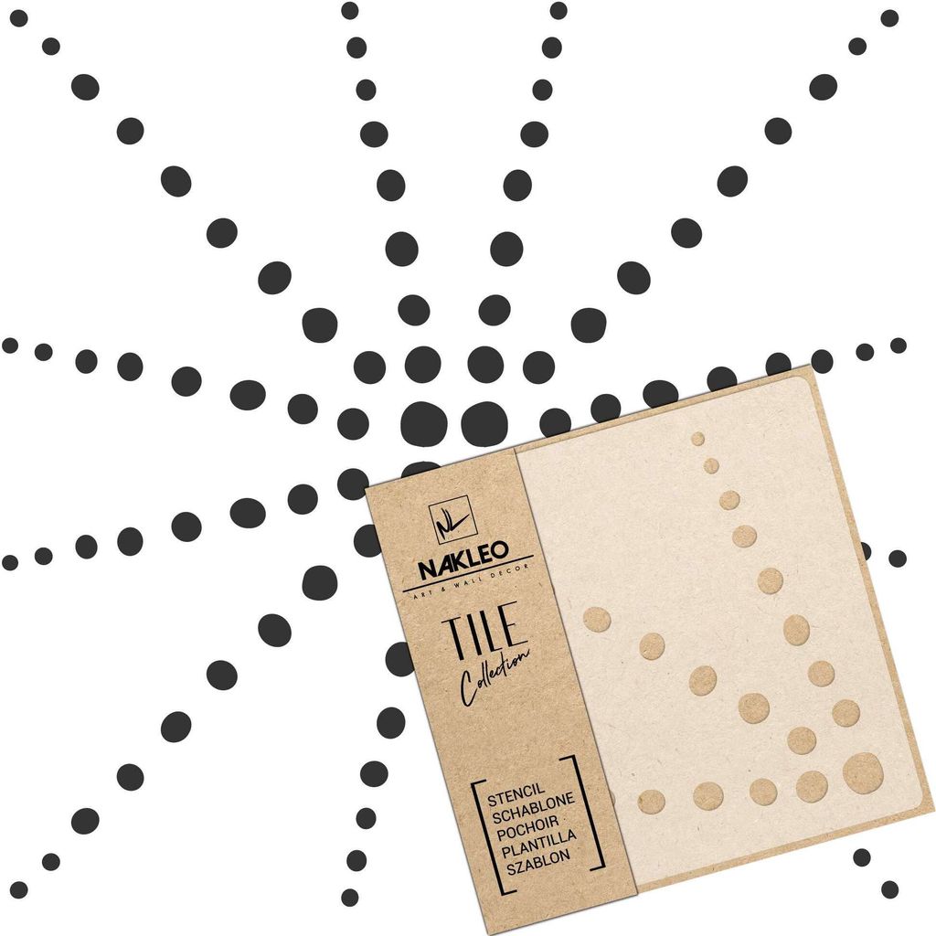 Tile Fliesen Schablone zum Malen 45x45 cm, Neiva Geometrisches Labyrinth Linien Modern, Kunststoff Wiederverwendbare Bodenschablone DIY