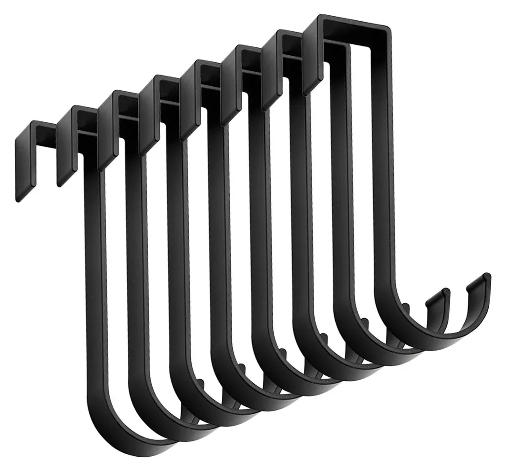 Lot de 8 crochets pour radiateurs ronds (8C) - Aluminium noir et robuste