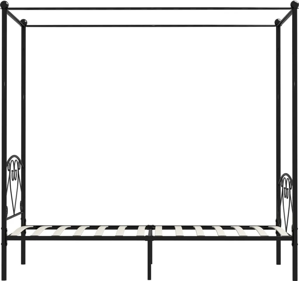 Châssis de lit à baldaquin noir 100x200 métal : solidité et gain de place - 3