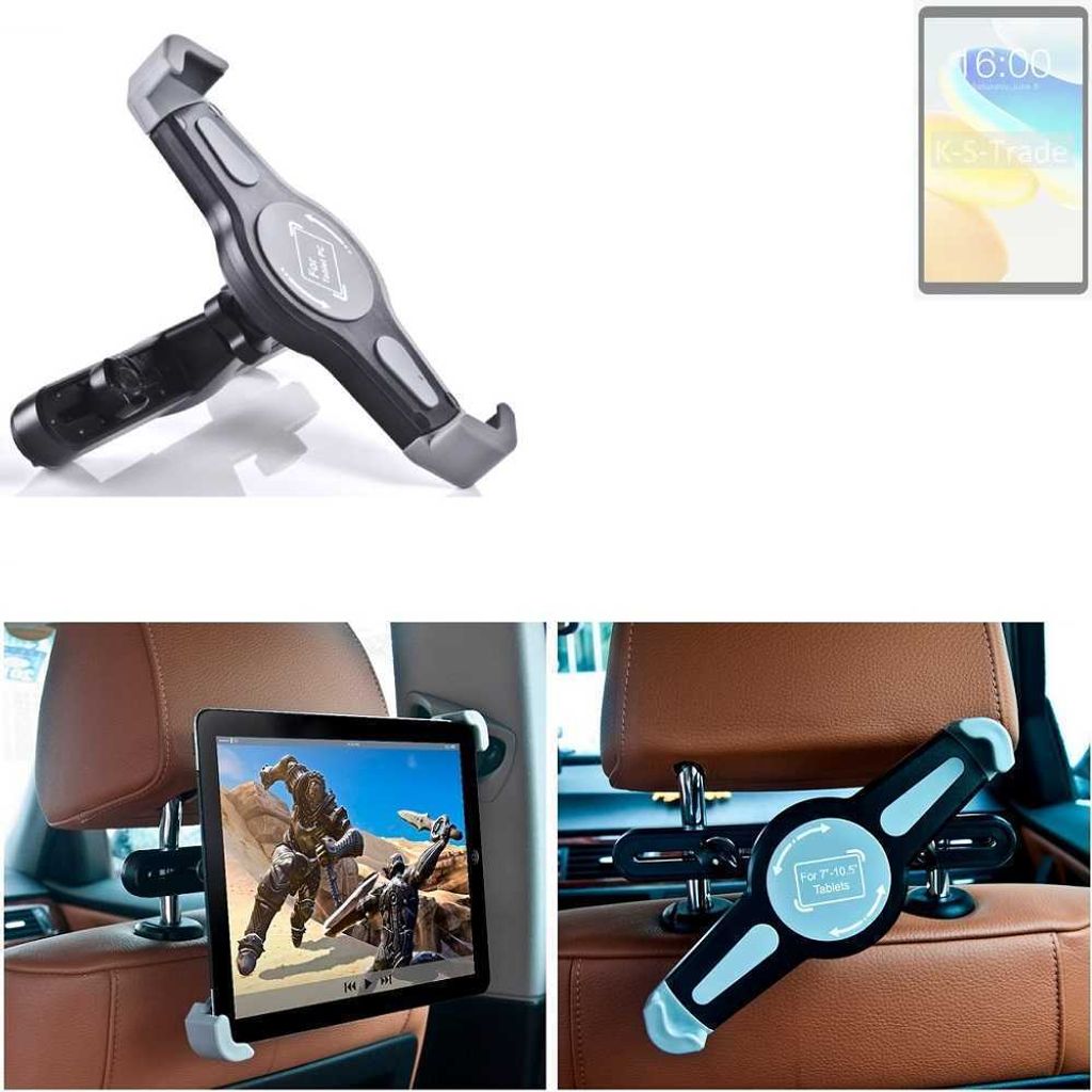 K-S-Trade Tablethalterung kompatibel mit Teclast M50 Mini KFZ Kopfstützen Halterung 360° Auto Sitzhalterung Headrest Holder Halter Tablet PC