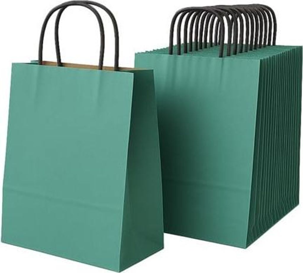 Geschenktüte aus Papier, Paket 180 x 80 x 225, GRÜN, 10 Stück