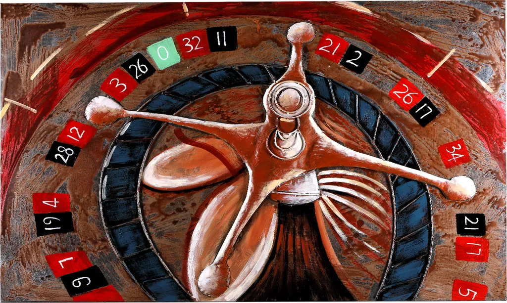 Donner du caractère à votre déco : Tableau métal Roulette 120x80cm