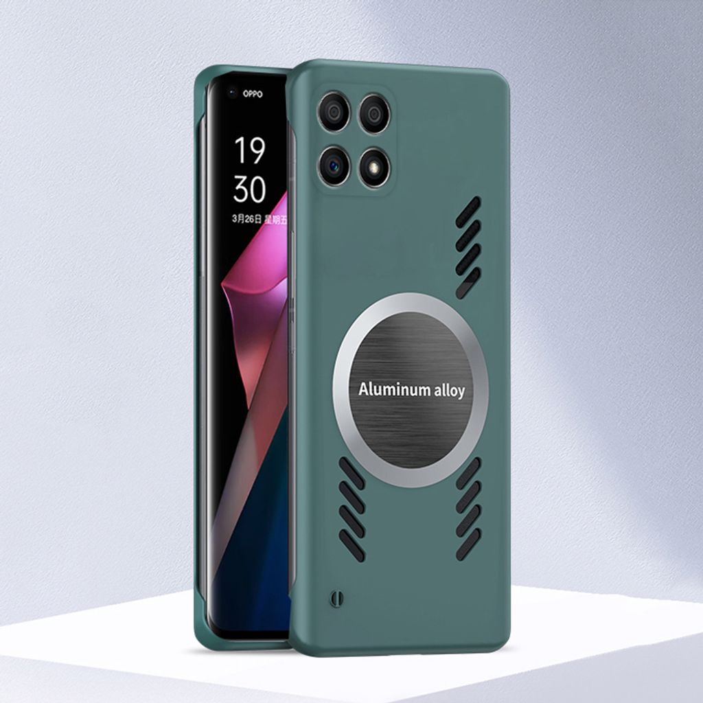Honor x30i Hülle, Frameless PC Matt Kühlabdeckung Loch Wärmeableitung Schutzhülle für Honor x30i Grün