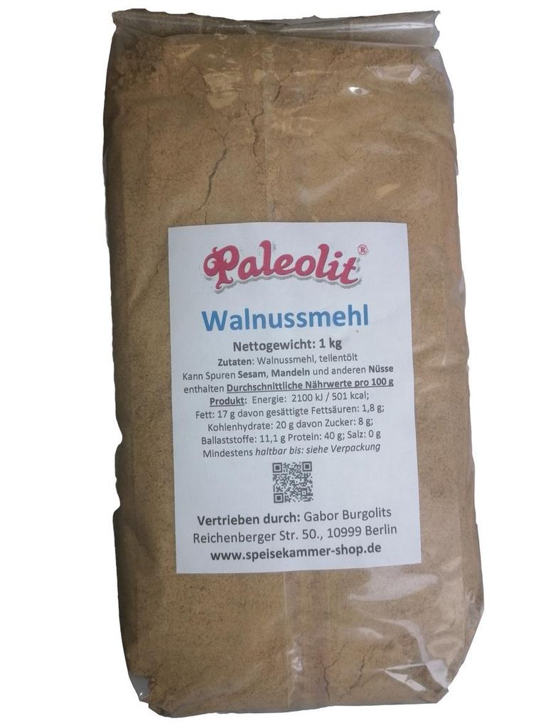Paleolit Walnussmehl Proteinmehl teilentölt 1 kg Produktbild 