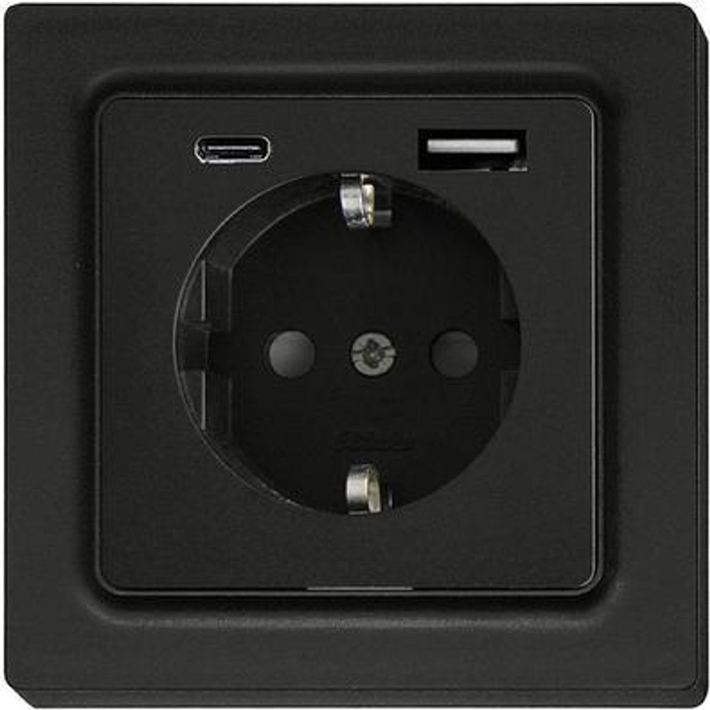 Eltako Schutzkontakt-Steckdose anthrazit matt DSS55E+USBA+C-am (30055900)