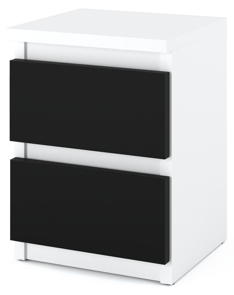 STIV Möbel | Table de chevet blanc mat/noir mat 30x30x40 cm Image du produit 