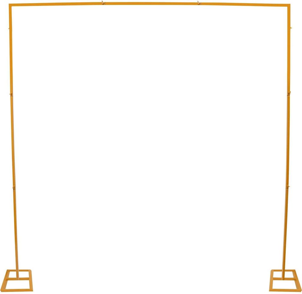 Hochzeits Backdrop Hintergrundständer - Quadratischer Fotobox Rahmen - 2,4 x 2,4 m - Eisen - Für Blumen, Ballons, Vorhang - Gold