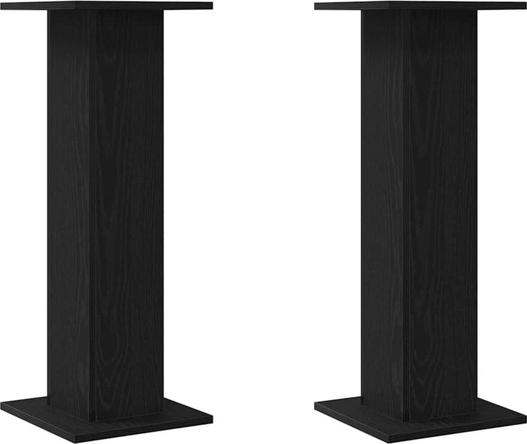 Lautsprecherständer 2 pcs Schwarz Eichen-Optik 30 x 30 x 80 cm