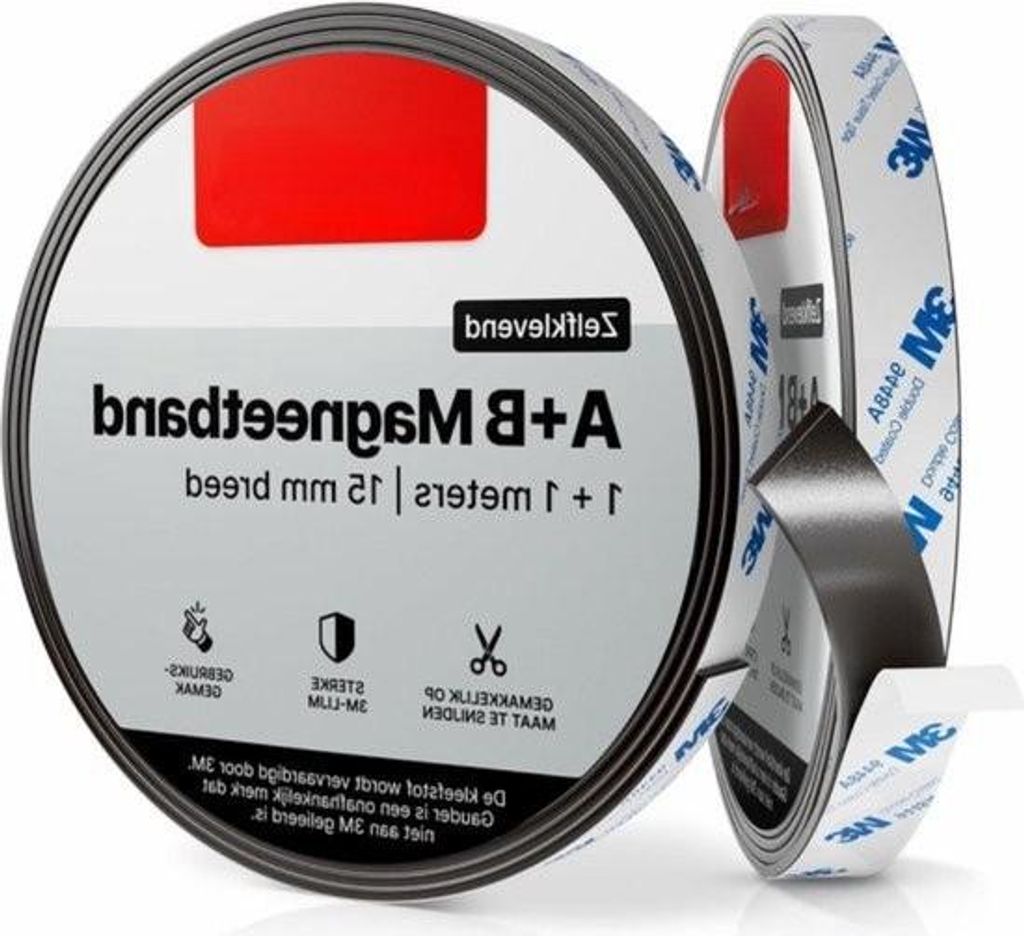 Selbstklebendes Magnetband Typ A + BI für Fliegengitter & Vorhänge - 1m + 1m - Starkes Magnetband Magnetstreifen selbstklebend