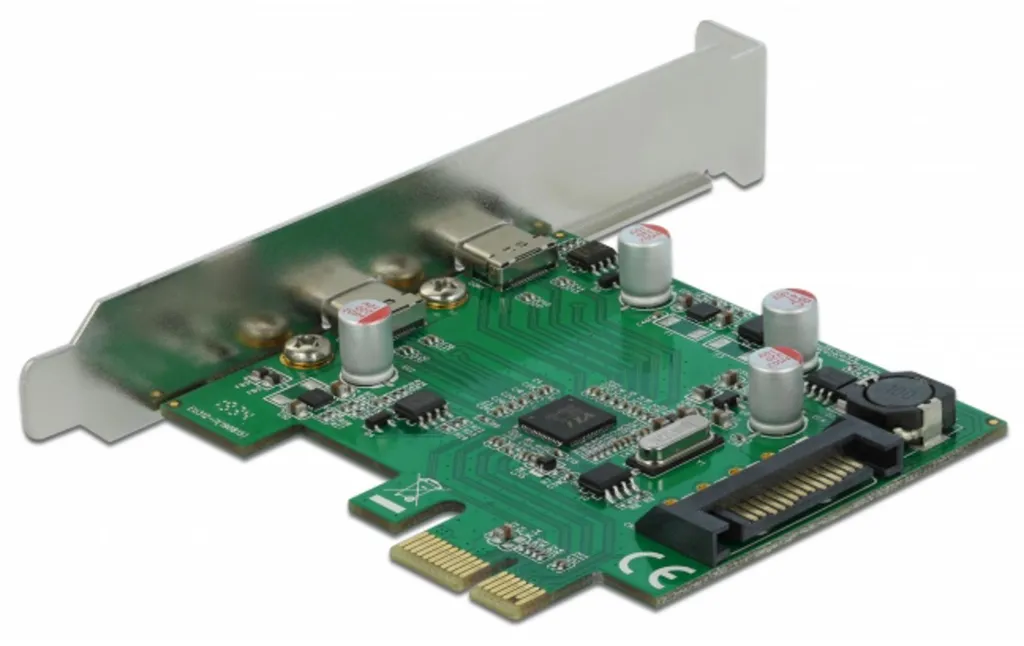 Carte d'extension PCIe USB 3.2 Gen 1 avec double sortie USB-C 5Gbps