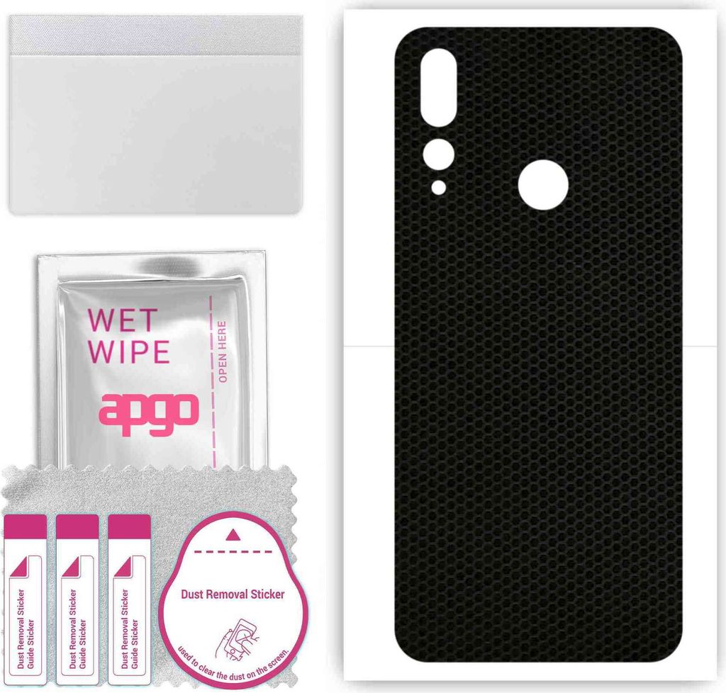 apgo Rückseite Schutzfolie, Skin, kompatibel mit HTC Desire 19 Plus, Hinten Displayschutzfolie aus Vinylfolie, kratzfest, einfache Montage - Matrix