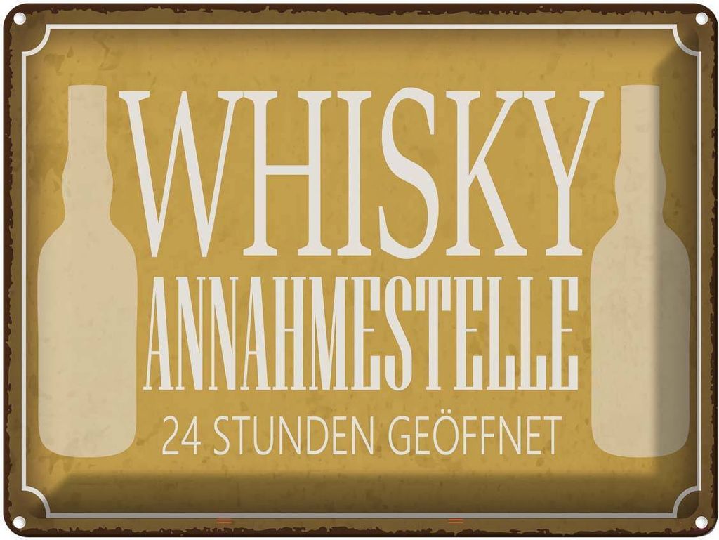 vianmo Blechschild 30x40 cm Whisky Annahmestelle 24 Stunden Essen Trinken