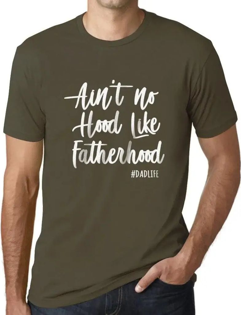 Herren Grafik T-Shirt Es gibt kein Viertel wie die Vaterschaft – Ain't No Hood Like Fatherhood – Öko-Verantwortlich Vintage Jahrgang Kurzarm L...