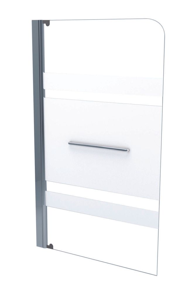 ONDEE ZEN – Badewannenabtrennung OLAME – Wand 80 x 140 x 0,4 cm – gehärtetes Glas – verchromte Oberflächen