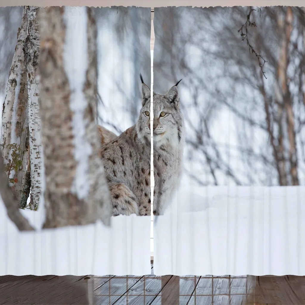 Tenda Arredo Lince Snowy Forest 280x260 | Design Animale Nordico