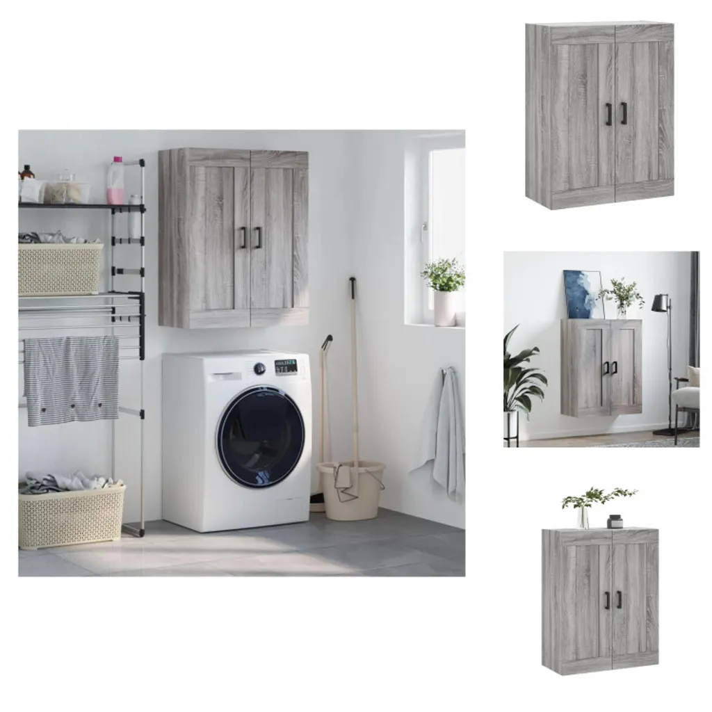 vidaXL Armadio a muro grigio Sonoma 69,5x34x90 cm materiale legno - Credenze